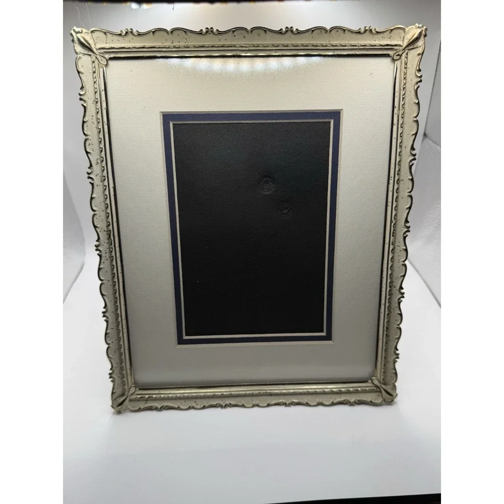 Vintage Ornate Silver Tone Metal Picture Frame 8x10 Tabletop Wall Hanging